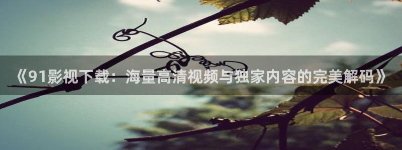 91蜜桃樱花成人影院：《91影视下载：海量高清视频与独家内容的完美解码》